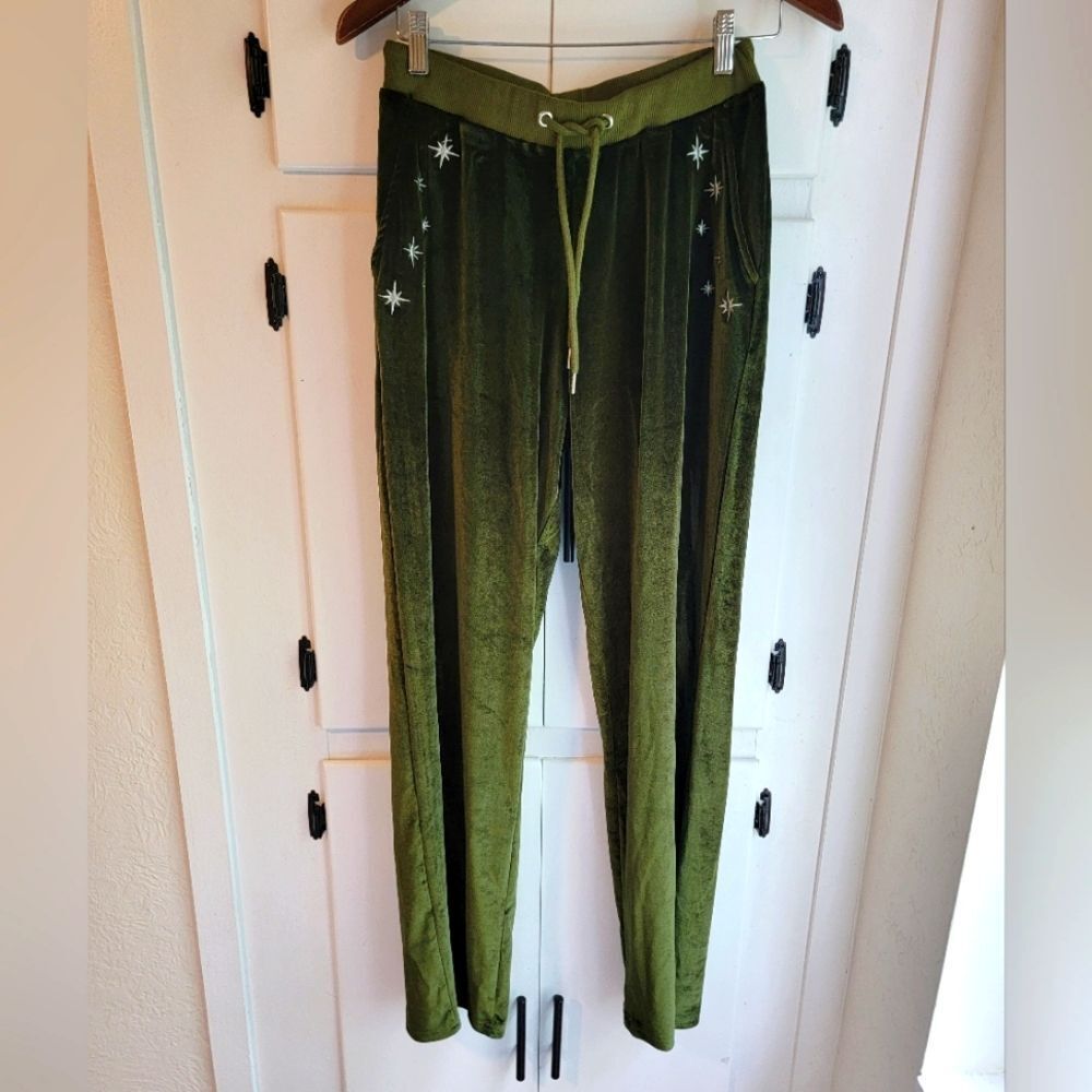 Libra Zodiac Dolls Kill Horoscope Heavenly Scales Velour Green Sweat Lounge Pant - Picture 4 of 8
